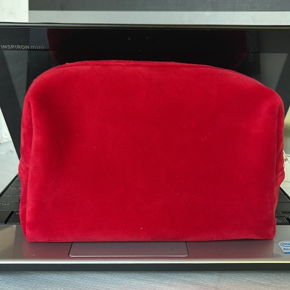 Christian Dior CD Logo Pouch Cosmetic Bag Red Velvet - Picture 3 of 13